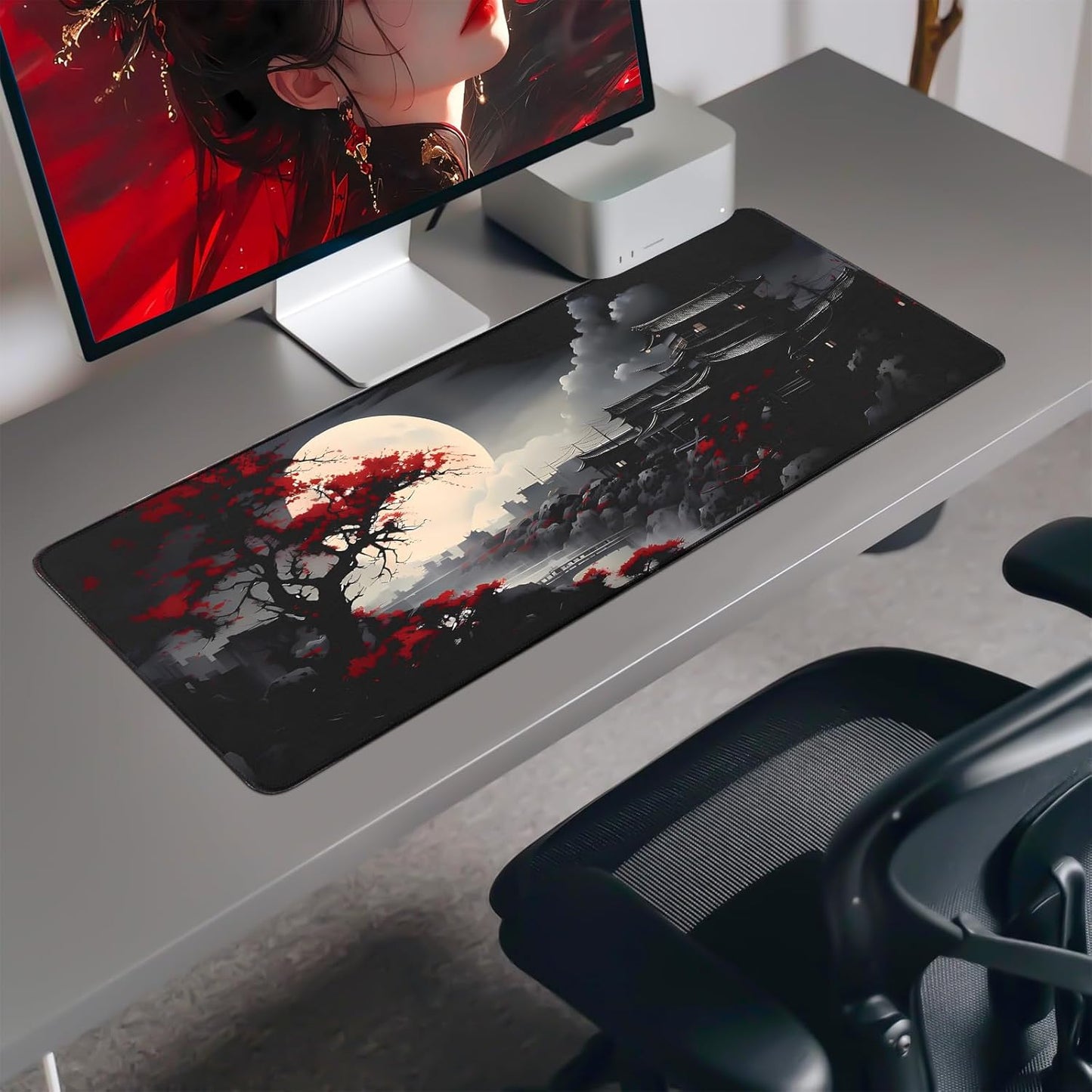 Alfombrilla Gaming para Ratón, alfombrilla grande para teclado y ratón con base de goma antideslizante, adecuada para escuela, oficina y hogar, tamaño 31.5 x 11.8 pulgadas.