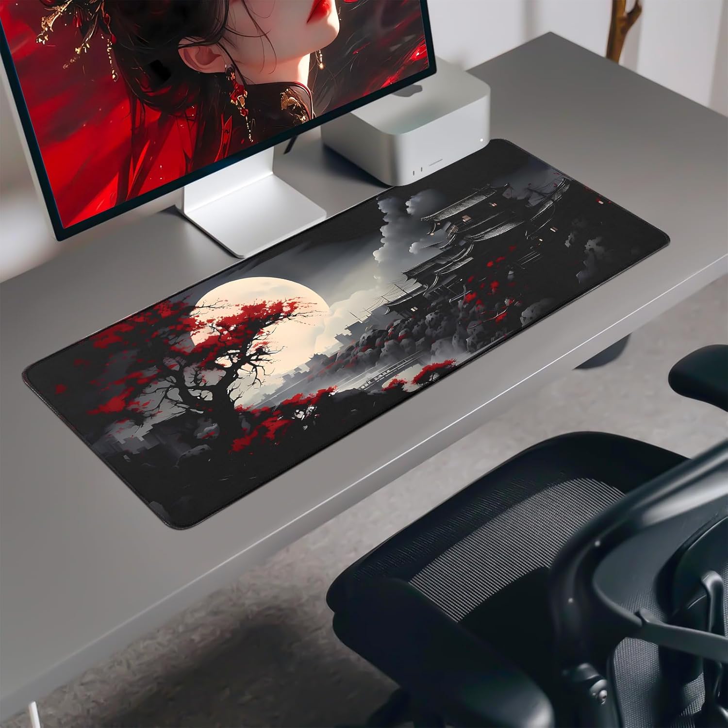 Alfombrilla Gaming para Ratón, alfombrilla grande para teclado y ratón con base de goma antideslizante, adecuada para escuela, oficina y hogar, tamaño 31.5 x 11.8 pulgadas.