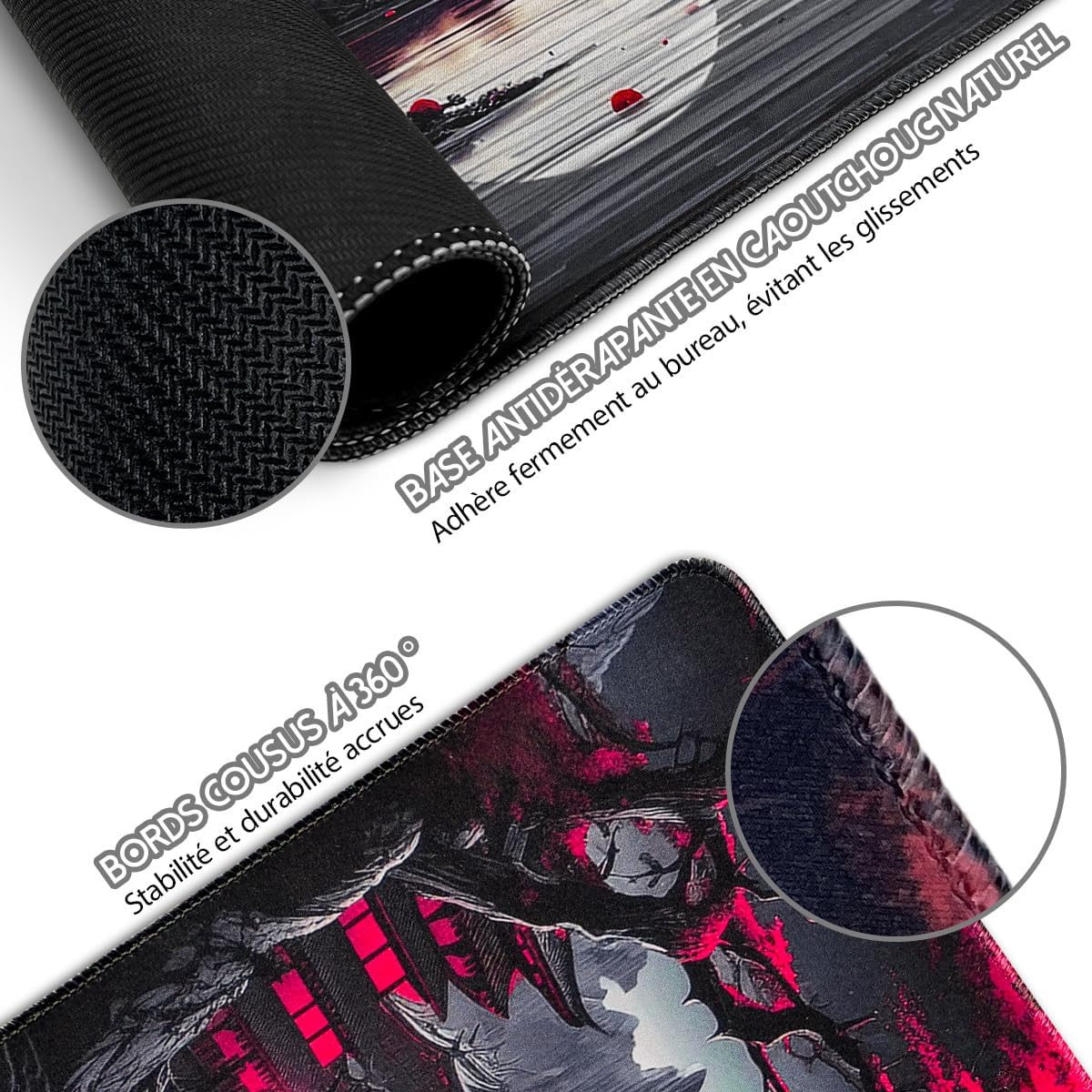 Alfombrilla Ratón XXL 900 X 400 Mm Mejora La Precisión Y La Velocidad Con Base Antideslizante Y Bordes Cosidos 