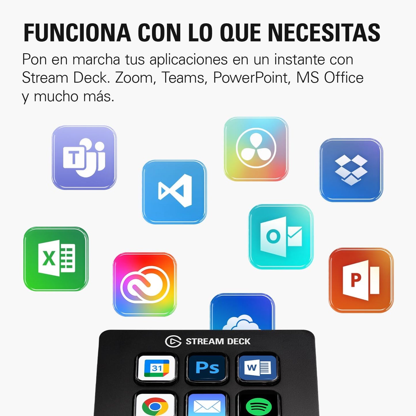 Elgato Stream Deck Mini – Controla Zoom, Teams, Powerpoint, MS Office Etc., Aumenta Tu Productividad Con Integración Perfecta Con Las Apps Más Usadas, Crea Atajos Fácilmente