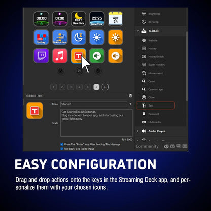 Panel de control para streaming y gaming, teclado de accesos directos con 18 teclas programables, panel visual personalizable con IA, soundboard USB compatible con OBS y YouTube, ideal para configuración de escritorio, laptop, PC y Mac.