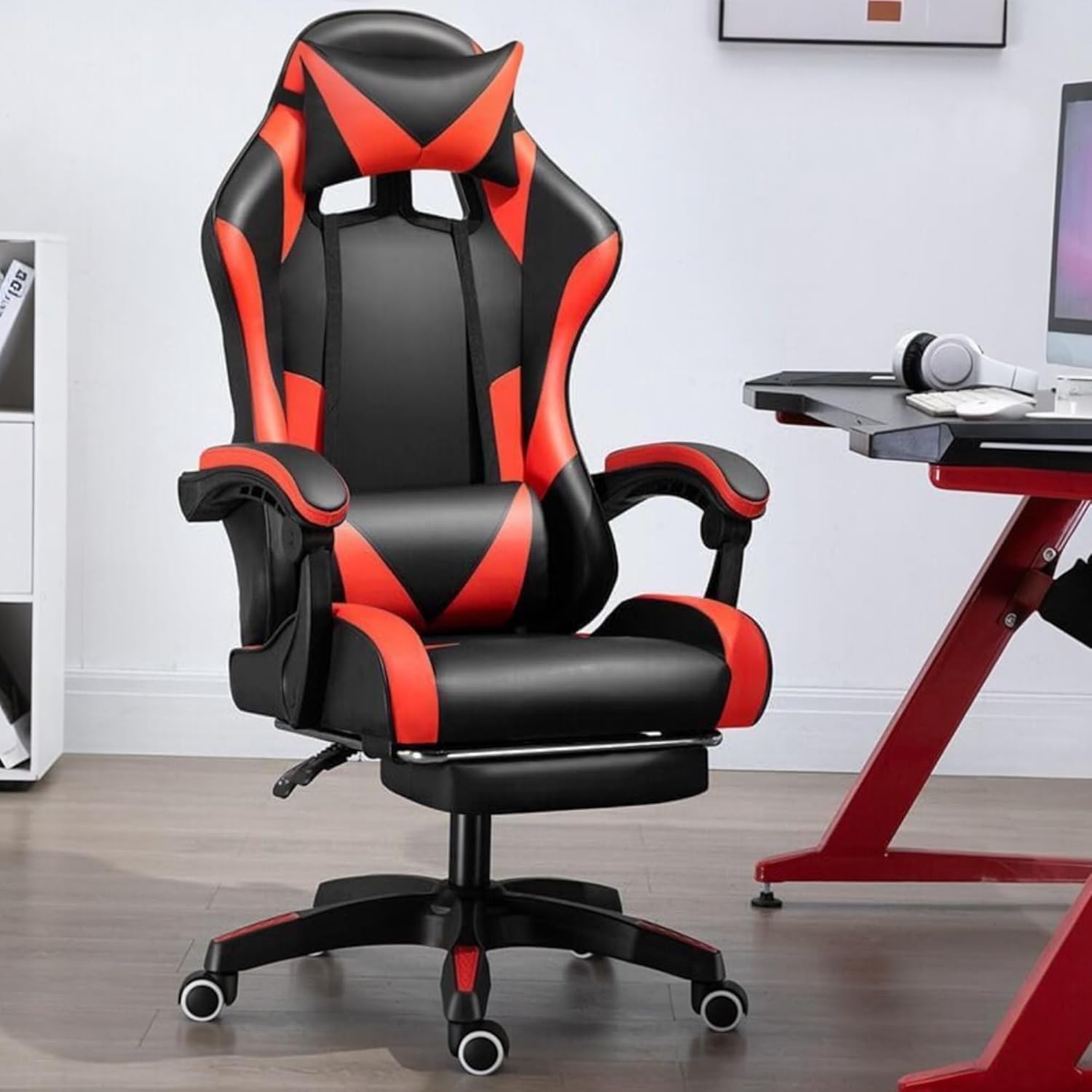 Mi Ko Mi Ka Silla Gaming Para Escritorio, Oficina Y Juegos Online Giratoria. Silla Cómoda De Altura Ajustable Para Gaming Ergonómica, De Piel Sintética (SILLA-GAMING-813-NEGRO)