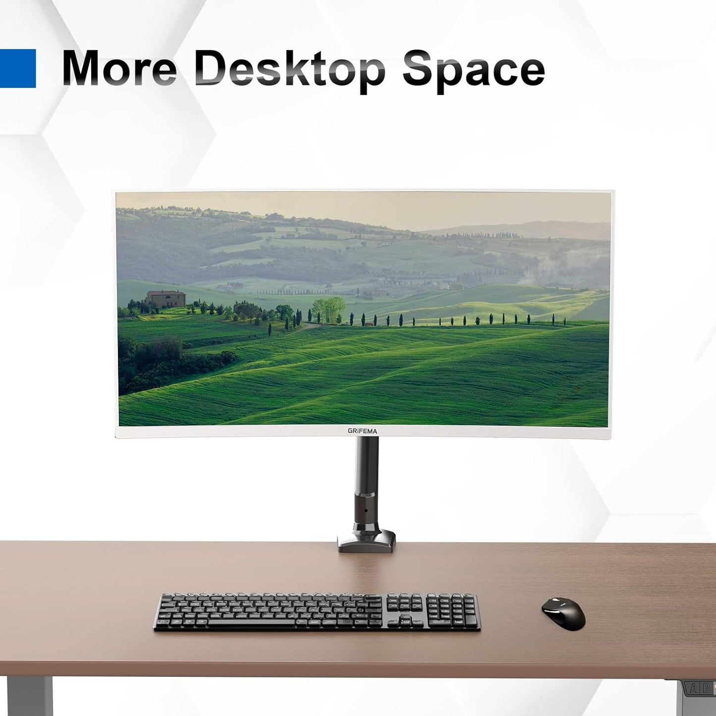 GRIFEMA GB2003-1 Soporte De Monitor Con Resorte De Gas Para Pantalla De Computadora De 13-32 Pulgadas, Altura Ajustable, VESA 75X75/100X100, Peso 2-9 Kg, Negro