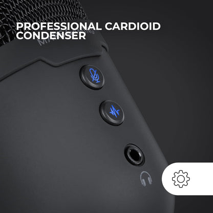 Mars Gaming MMIC-CX, Micrófono Profesional,Compacto ARGB, Sonido De Alta Definición, Cancelación Ruido ENC, Botón Mute, USB Plug&Play, Jack 3.5Mm