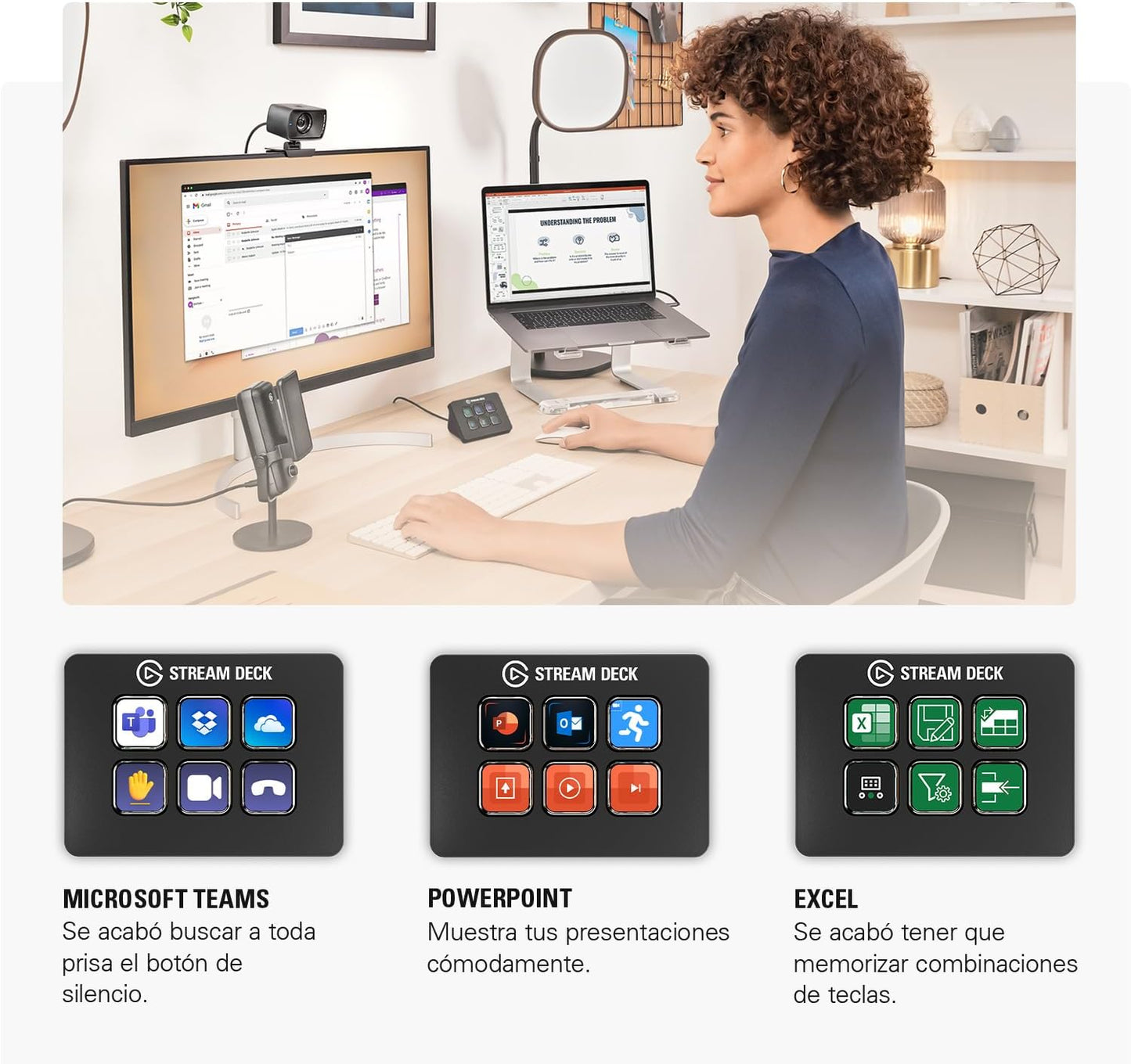 Elgato Stream Deck Mini – Controla Zoom, Teams, Powerpoint, MS Office Etc., Aumenta Tu Productividad Con Integración Perfecta Con Las Apps Más Usadas, Crea Atajos Fácilmente