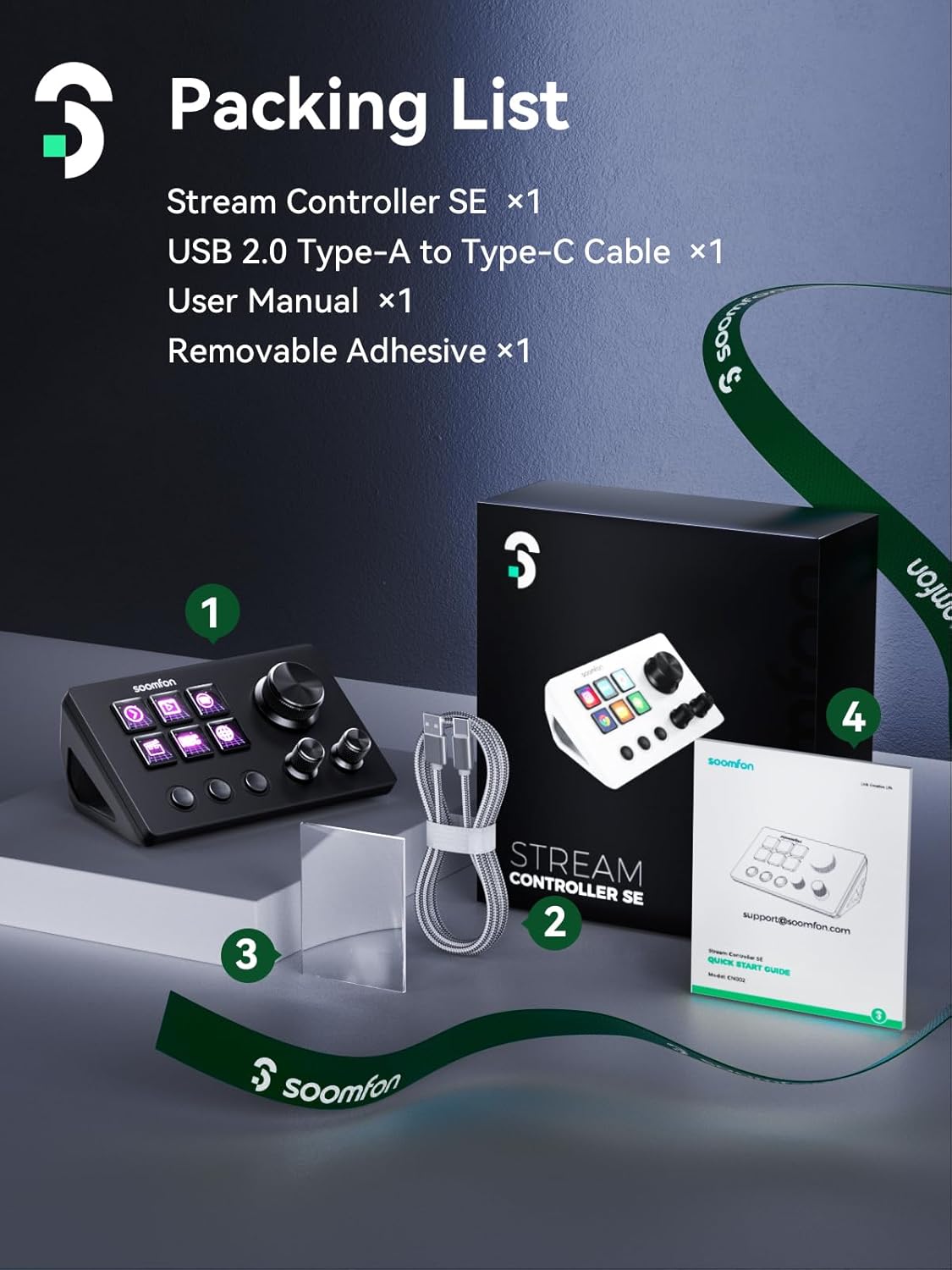 Panel de control con 6 teclas macro LCD personalizables para activar acciones en OBS, Twitch y YouTube, ideal para creadores de contenido y gaming, compatible con PC y Mac.