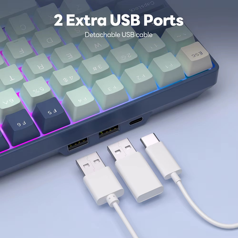Teclado Mecánico e Inalámbrico ROYAL KLUDGE 96 RGB Tri-Mode BT5.0/2.4G/USB-C Hot-Swappable de 96 Teclas