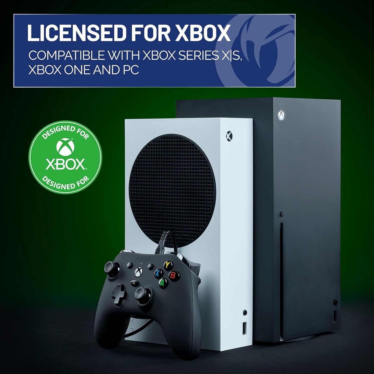 EvoMando con cable Evol-X Pro con licencia oficial para Xbox Series X|S, Xbox One y PC - Botones traseros asignables - Motores de vibración duales