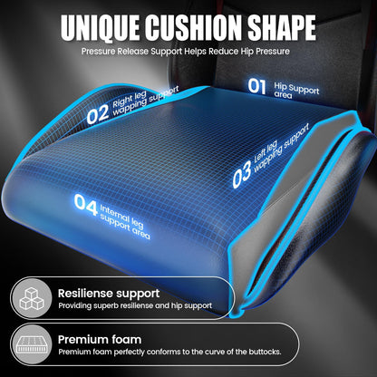 Bigzzia Silla Gaming, Ergonómica En Cuero PU, Regulable En Altura Con Soporte Lumbar Y Reposacabezas, Respaldo Reclinable 155°