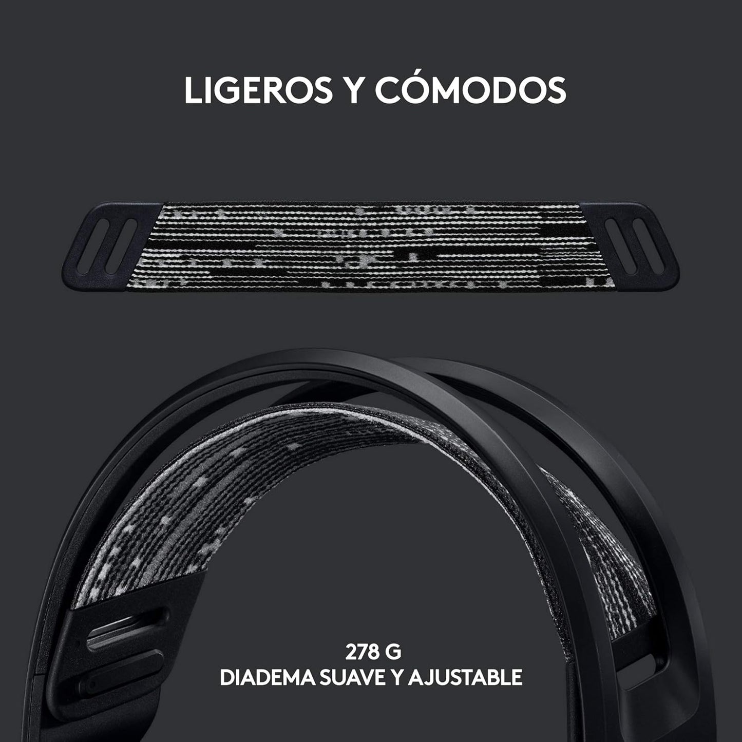 Logitech G733 LIGHTSPEED Con Micrófono Inalámbrico Para Gaming Con Diadema Con Suspensión, Ligeros, 29H De Batería, Negro