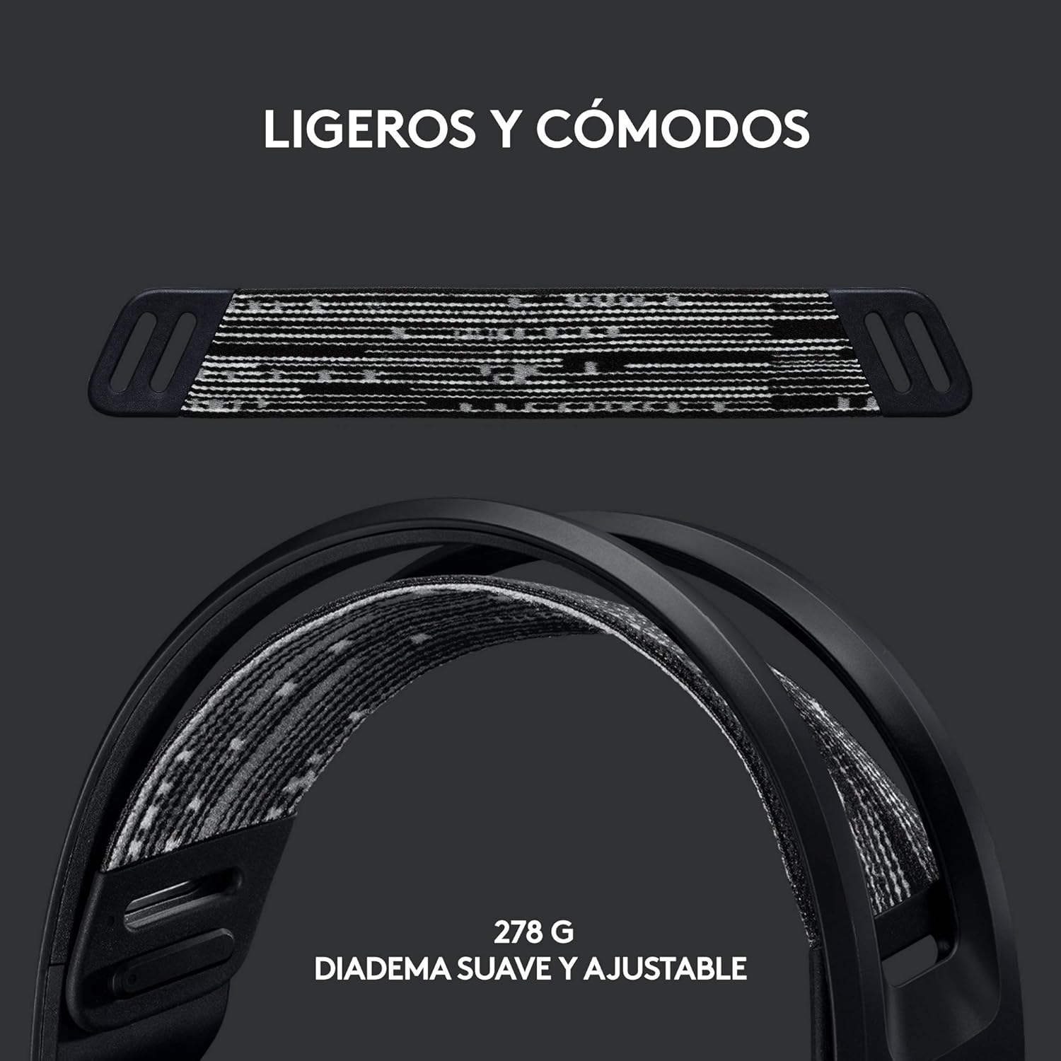 Logitech G733 LIGHTSPEED Con Micrófono Inalámbrico Para Gaming Con Diadema Con Suspensión, Ligeros, 29H De Batería, Negro