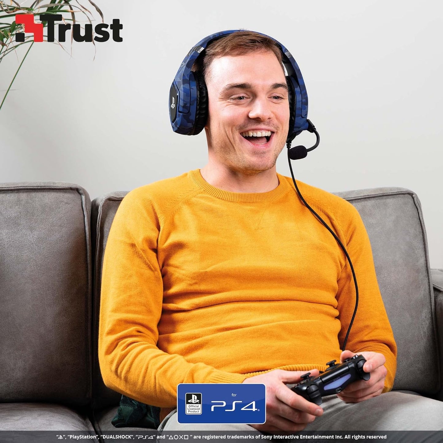 Gxtrust 488, PS4 Y PS5 Auriculares Gaming Licencia Oficial Para Playstation, Micrófono Plegable, Altavoces Activos De 50 Mm, Cable Trenzado De Nailon 1.2 M, Azul