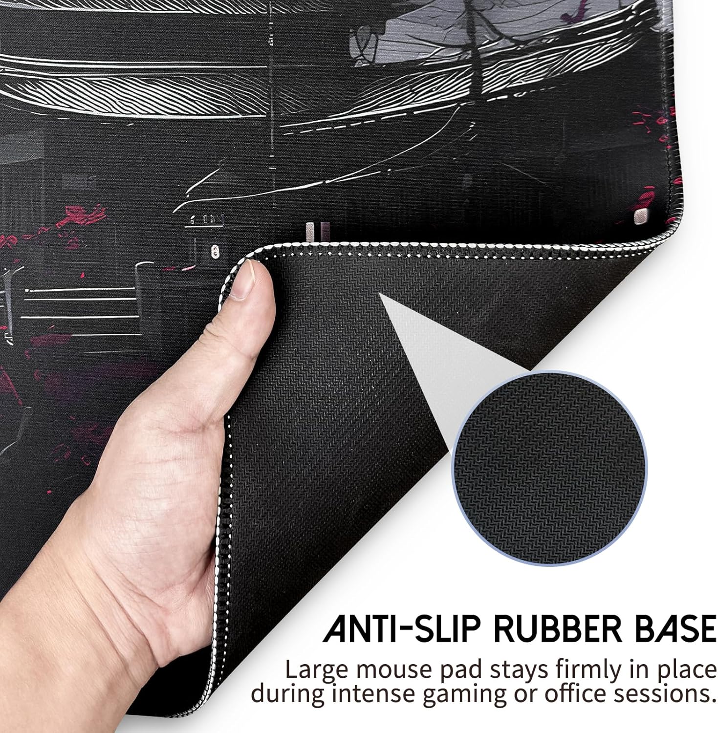 Alfombrilla Gaming para Ratón, alfombrilla grande para teclado y ratón con base de goma antideslizante, adecuada para escuela, oficina y hogar, tamaño 31.5 x 11.8 pulgadas.
