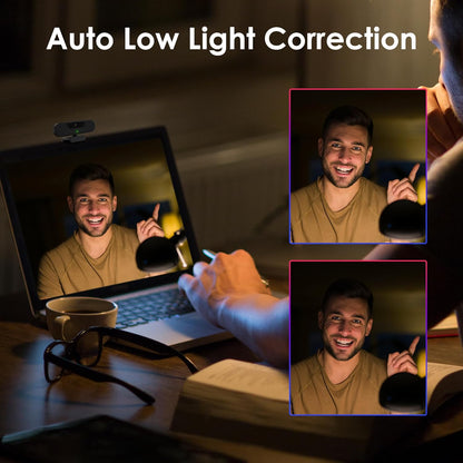 W8GS Webcam 4K Con Micrófonos, Autofocus, Reducción De Ruido, 85°View, Corrección De Iluminación, Plug&Play