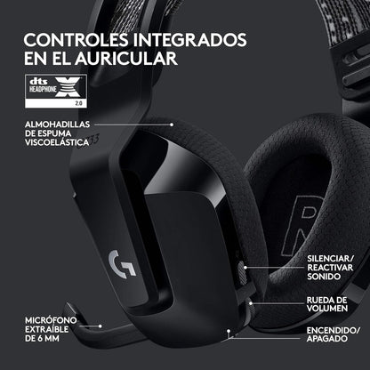 Logitech G733 LIGHTSPEED Con Micrófono Inalámbrico Para Gaming Con Diadema Con Suspensión, Ligeros, 29H De Batería, Negro