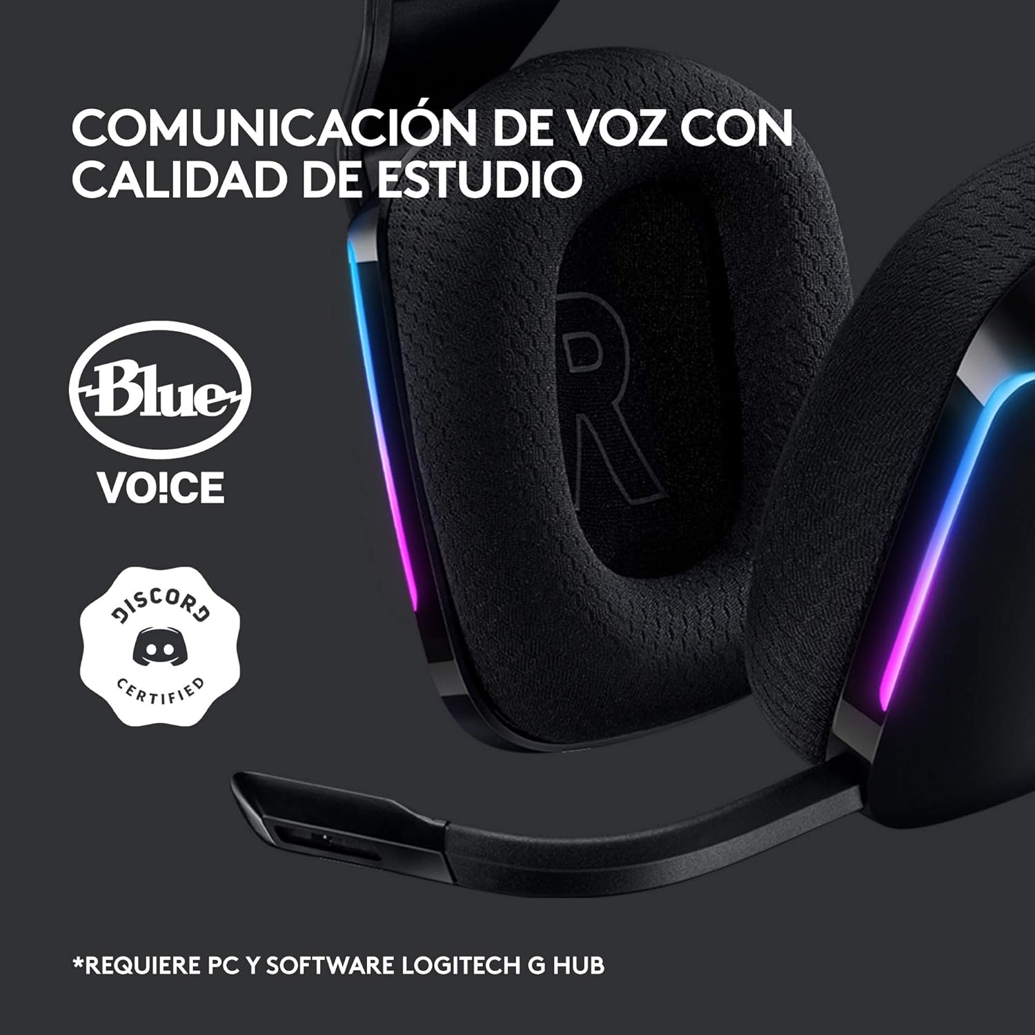 Logitech G733 LIGHTSPEED Con Micrófono Inalámbrico Para Gaming Con Diadema Con Suspensión, Ligeros, 29H De Batería, Negro