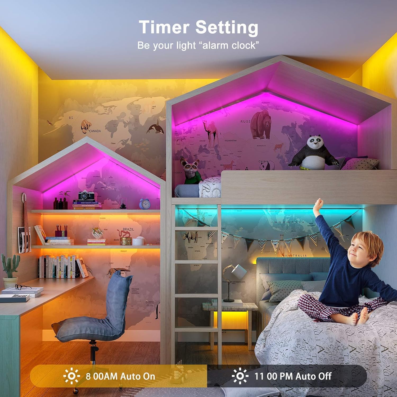 Tira LED, Luces LED Habitación 20 Metros, LED Strip Lights RGB, Sincronización Musical Bluetooth, 28 Modos, Control De Remoto 40 Botones Y App