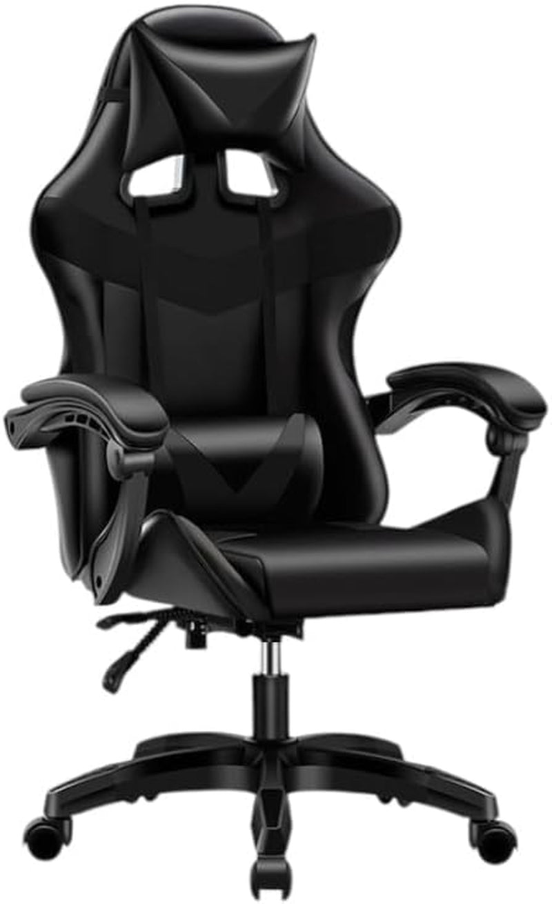 Mi Ko Mi Ka Silla Gaming Para Escritorio, Oficina Y Juegos Online Giratoria. Silla Cómoda De Altura Ajustable Para Gaming Ergonómica, De Piel Sintética (SILLA-GAMING-813-NEGRO)