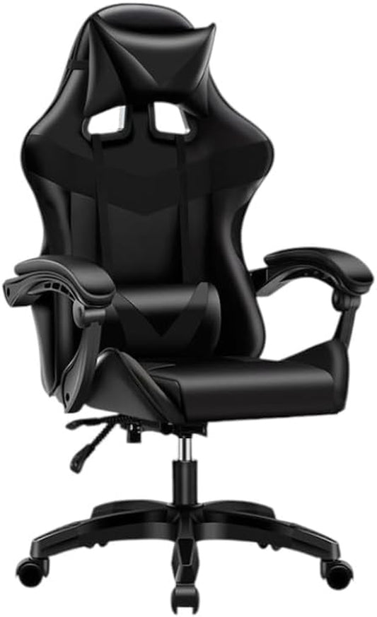 Mi Ko Mi Ka Silla Gaming Para Escritorio, Oficina Y Juegos Online Giratoria. Silla Cómoda De Altura Ajustable Para Gaming Ergonómica, De Piel Sintética (SILLA-GAMING-813-NEGRO)