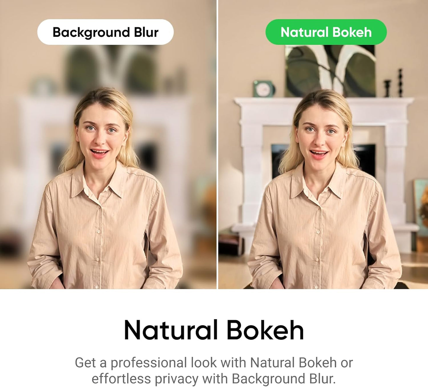 Link 2C – Cámara Web 4K para PC/Mac, Sensor de 1/2", Encuadre Automático, HDR, Micrófono con Cancelación de Ruido por IA, Control por Gestos para Streaming, Videollamadas y Gaming