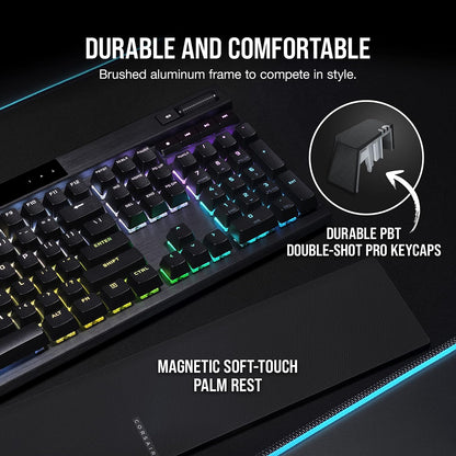 Teclado mecánico para juegos con cable K70 RGB PRO (interruptores de velocidad CHERRY MX RGB: lineales y rápidos, hipersondeo de 8000 Hz