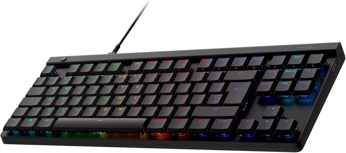 Logitech G515 TKL Teclado Con Cable RGB Totalmente Personalizable, Teclas PBT De Doble Moldeado Negro