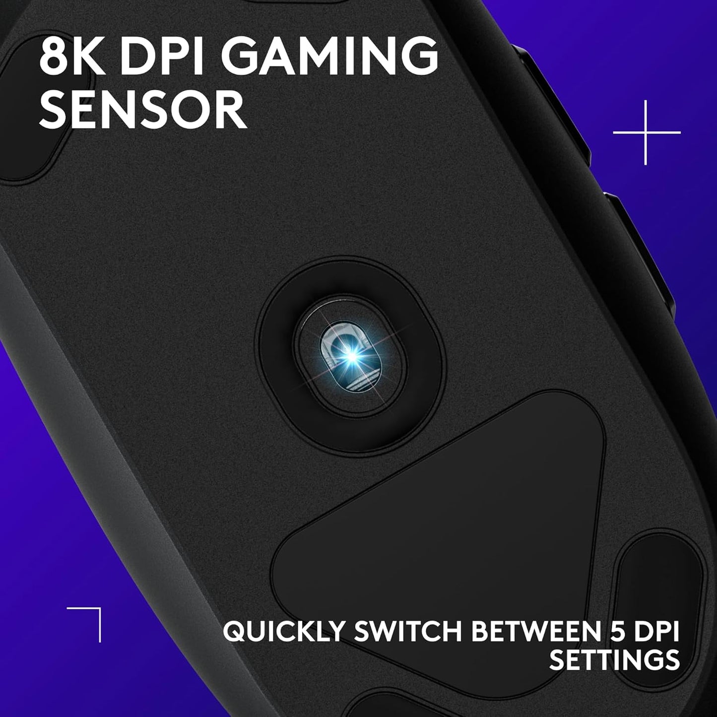 Ratón Gaming Logitech G203 con cable, 8,000 DPI, efecto óptico arcoíris LIGHTSYNC RGB, 6 botones programables, memoria interna, asignación en pantalla