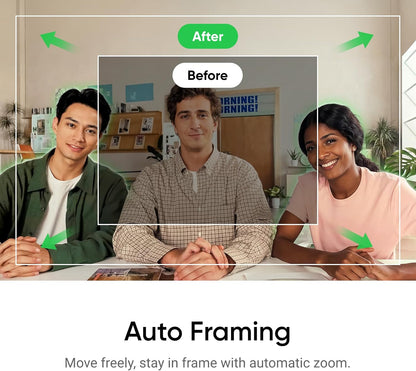 Link 2C – Cámara Web 4K para PC/Mac, Sensor de 1/2", Encuadre Automático, HDR, Micrófono con Cancelación de Ruido por IA, Control por Gestos para Streaming, Videollamadas y Gaming
