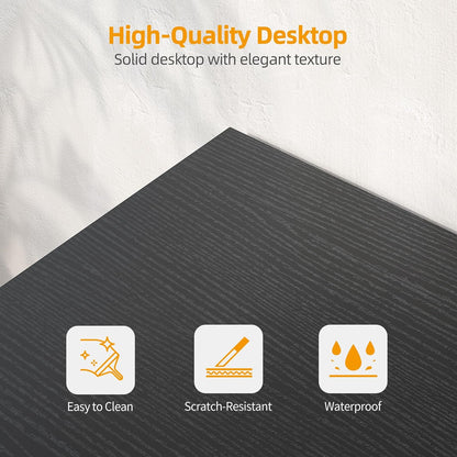 Escritorio Gaming en Forma de L Pequeño , con Tomas de Corriente, Estantes Reversibles para Estudio, Mesa de Escritura para Hogar, Oficina, Dormitorio o Sala de Estar, 40 Pulgadas, Negro