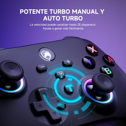 Mando Para Switch/ Switch 2 2025, Mando Inalámbrico Con Gatillos De Recorrido, Batería 1000Mah, LED Rgb/Gyro Axis/Turbo/Vibración/ Botones Programables, Mando Pro Para Switch/Pc/Android/Ios
