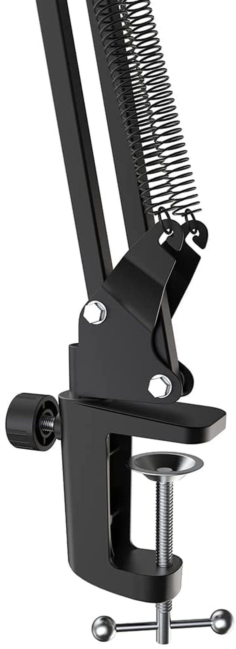 Brazo de micrófono de tijera con suspensión y abrazadera resistente, adaptador de 3/8" a 5/8"