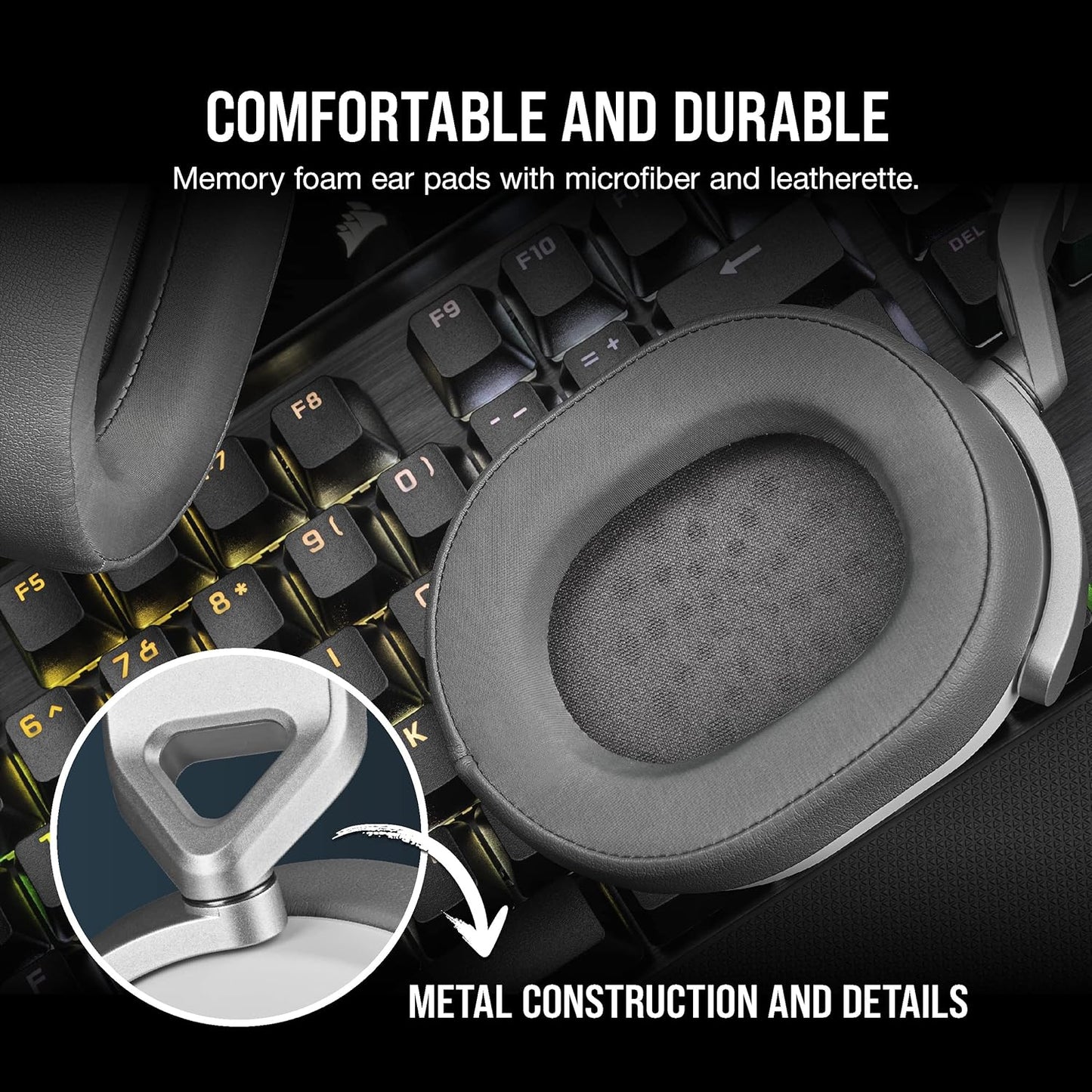 Auriculares Corsair con cable multiplataforma y sonido envolvente HS65 para juegos – Dolby Atmos – Sonarworks SoundID – Compatible con Icue