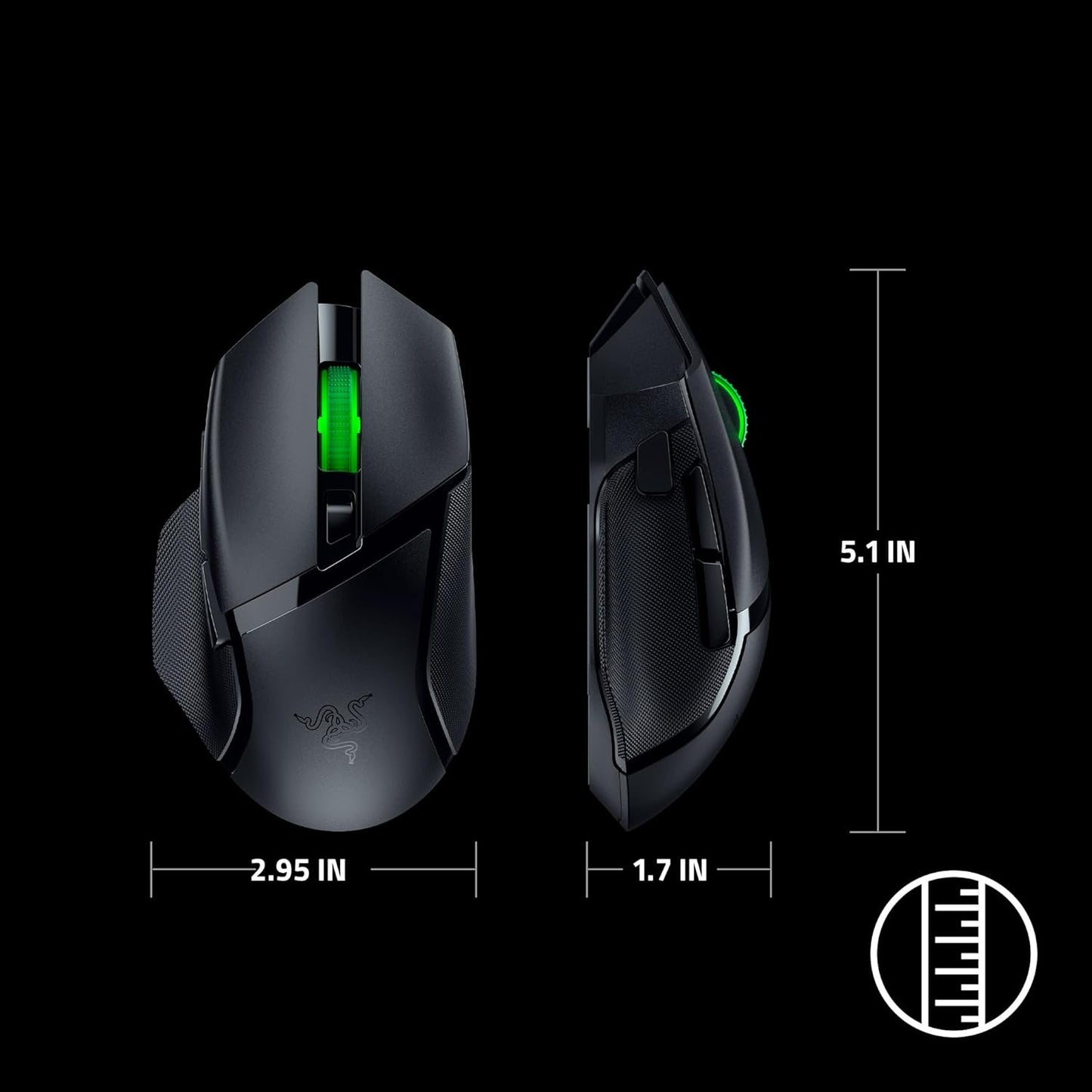 Ratón inalámbrico Basilisk V3 X Hyperspeed personalizable: interruptores mecánicos, sensor óptico avanzado de 18K