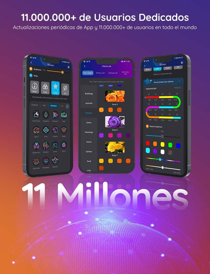 Govee Tiras LED Wifi 5M, Luces LED RGBIC Con Control Por Alexa, Google Assistant Y App, Inteligente Control Segmentado, DIY, Sincronización De Música