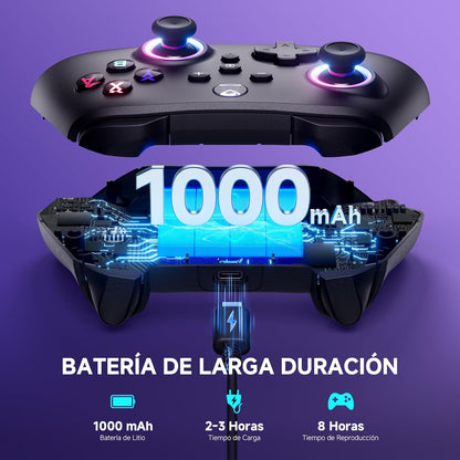 Mando Para Switch/ Switch 2 2025, Mando Inalámbrico Con Gatillos De Recorrido, Batería 1000Mah, LED Rgb/Gyro Axis/Turbo/Vibración/ Botones Programables, Mando Pro Para Switch/Pc/Android/Ios