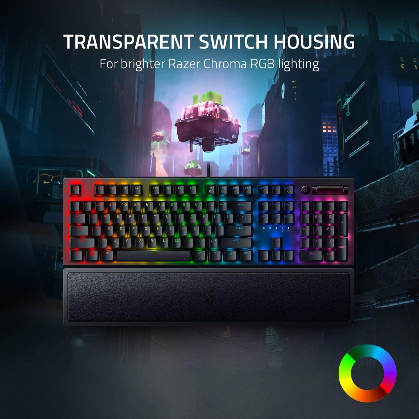 Teclado Mecánico Razer BlackWidow V3: Switches Mecánicos Verdes Táctiles y Clicky – Chroma RGB – Diseño Compacto – Macros Programables 