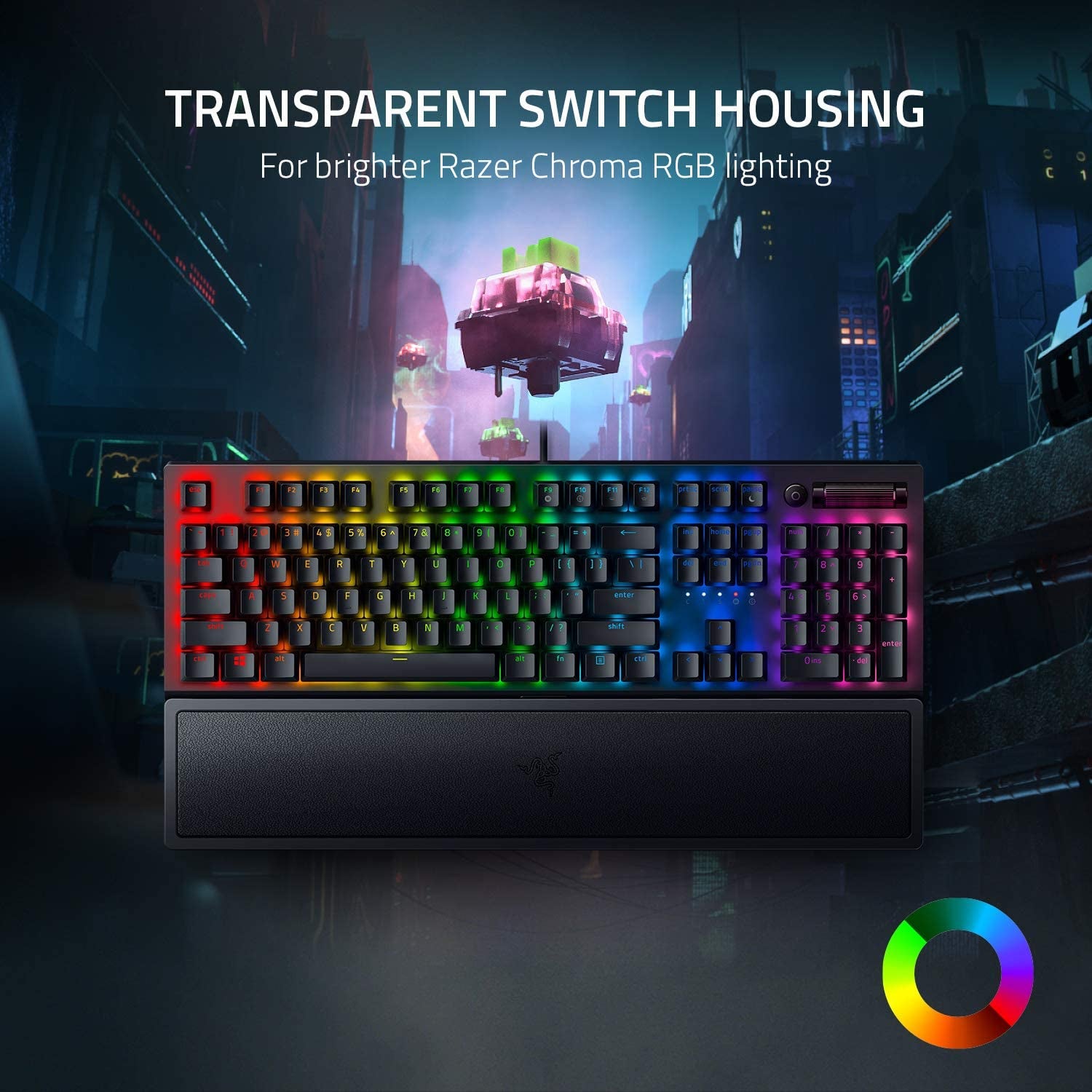 Teclado Mecánico Razer BlackWidow V3: Switches Mecánicos Verdes Táctiles y Clicky – Chroma RGB – Diseño Compacto – Macros Programables 