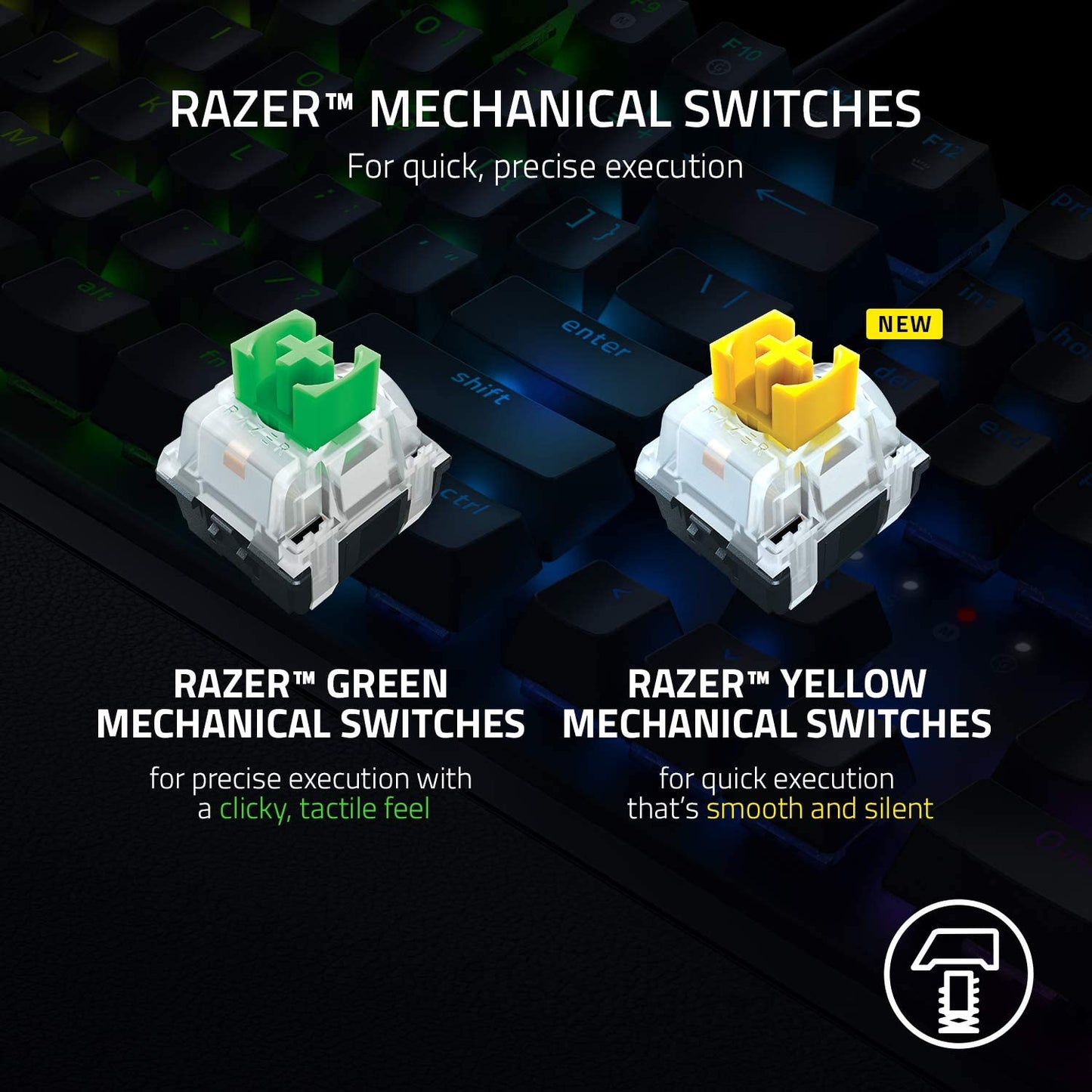 Teclado Mecánico Razer BlackWidow V3: Switches Mecánicos Verdes Táctiles y Clicky – Chroma RGB – Diseño Compacto – Macros Programables 