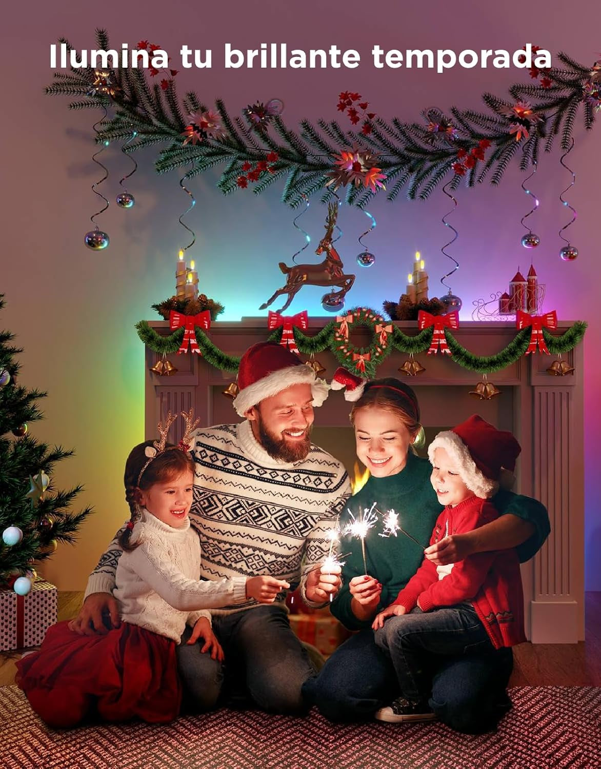 Govee Tiras LED Wifi 5M, Luces LED RGBIC Con Control Por Alexa, Google Assistant Y App, Inteligente Control Segmentado, DIY, Sincronización De Música